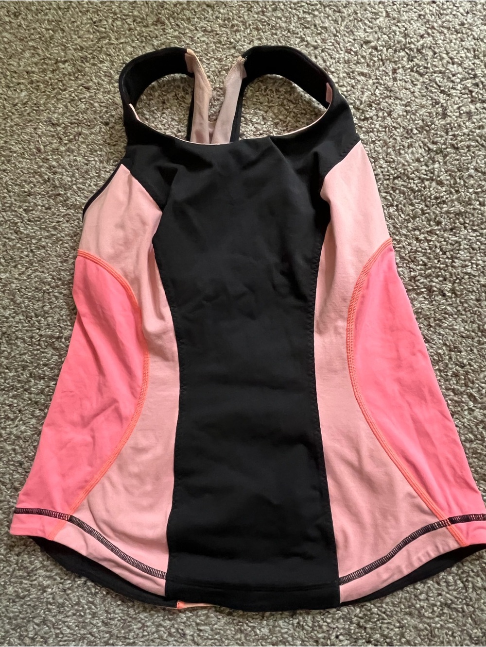 lululemon athletica Black and Pink Colorblock Athletic One-Piece
